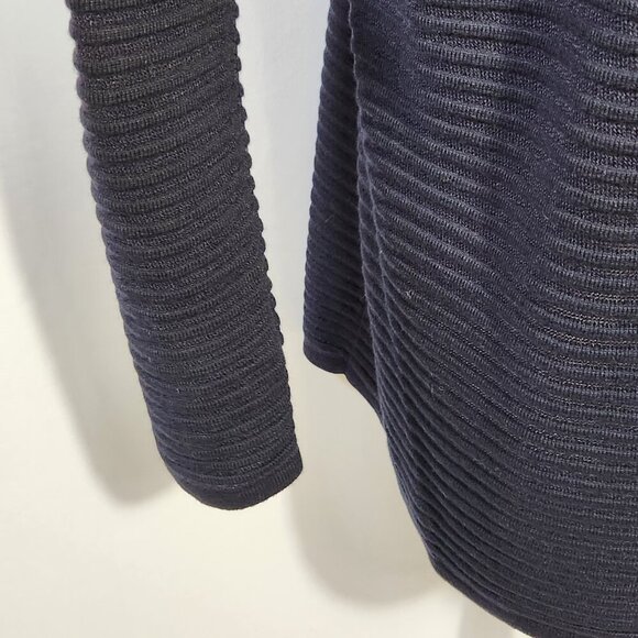 Talbots Women's Size S Blue Rib Knit Long Sleeve Semi Sheer Open Front Cardigan - Picture 6 of 15